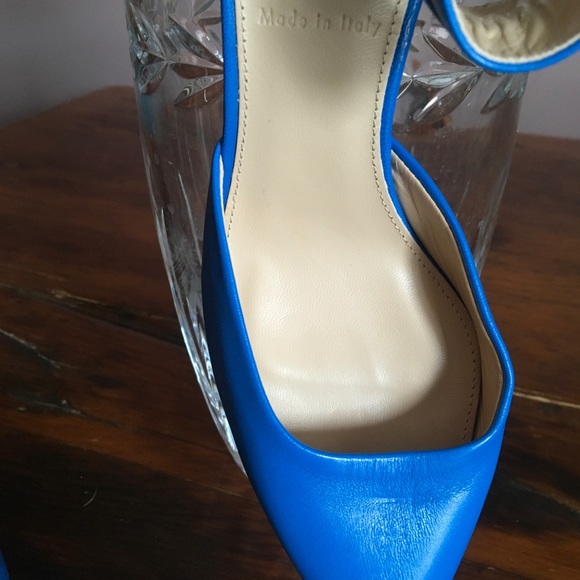 J Crew electric blue leather heels with ankle strap. Size 7 New Made in Italy… - Picture 3 of 5